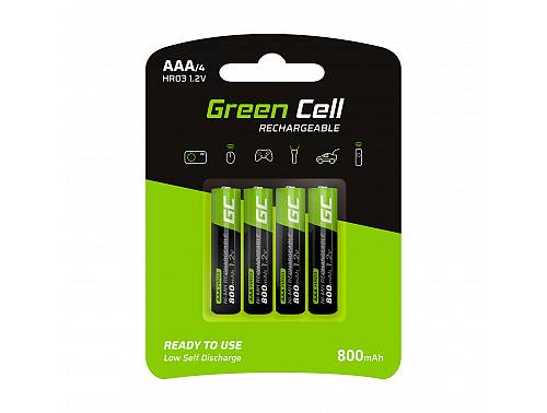 Επαναφορτιζόμενες μπαταρίες Green Cell HR03 AAA 800mAh 4τμχ