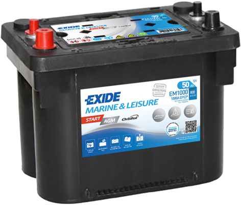 Exide Μπαταρία Σκάφους / Αυτοκινήτου EM1000 50Ah και CCA 800A Start/Stop