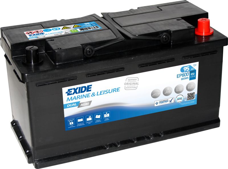 Mπαταρία EXIDE EP800 12V 95Ah/850A DUAL AGM